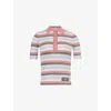 Ganni Womens Multicolour Sparkle-rib Short-sleeve Knitted Polo Shirt In Multicolour