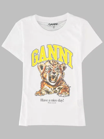 GANNI GANNI WOMENS ORGANIC COTTON T-SHIRT