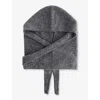 Ganni Womens Paloma Melange Brand-embroidered Wool-blend Balaclava In Gold