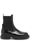 Ganni Womens Patent Faux Leather Black Pull On Chelsea Boots Uk7 In Black