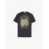 Ganni Basic Jersey Owls Relaxed T-shirt T-shirts Black In Phantom