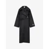 Ganni Womens Phantom Relaxed-fit Notch-lapel Wool-blend Coat Xxs/xs In Gray