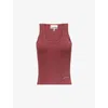 Ganni Womens Heavy Ribbed Cotton-jersey Tank Top Port Royale In Red