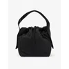 Ganni Womens Black Tech Recycled-polyester Faille Top Handle Bag In Black