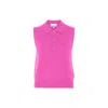 Ganni Wool And Cashmere Polo Women In Pink