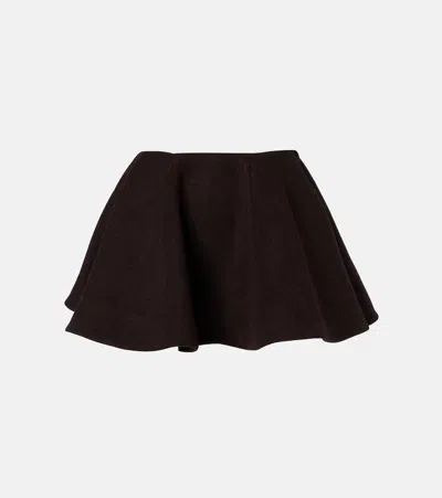 Ganni Wool And Cashmere-blend Miniskirt In Black
