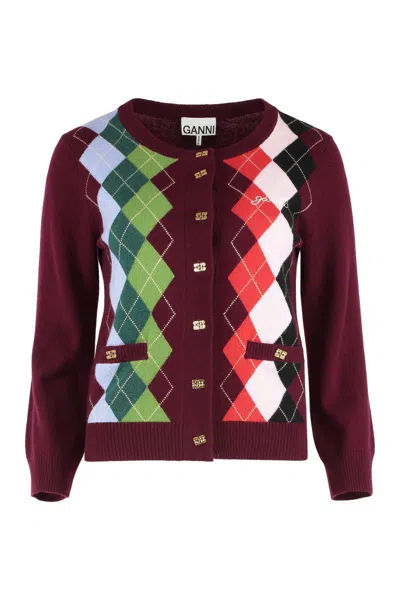 GANNI GANNI WOOL AND CASHMERE CARDIGAN