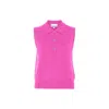 Ganni Wool And Cashmere Polo Women In Pink