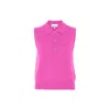 Ganni Wool And Cashmere Polo Women In Pink
