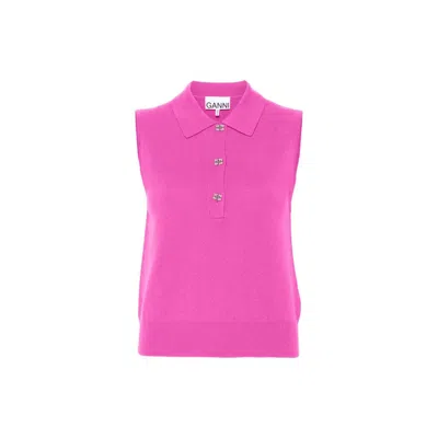 GANNI GANNI WOOL AND CASHMERE POLO