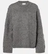 Ganni Wool And Cotton Sweater In Grey
