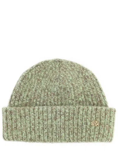 Ganni Wool And Mohair Beanie In Green