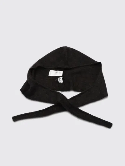 Ganni Wool And Mohair Blend Beanie With Butterfly Logo In Black