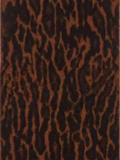 Ganni Wool Animal-print Scarf In Brown