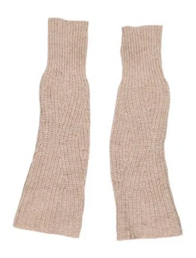 Pre-owned Ganni Wool Arm Gloves In Neutrals