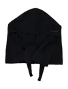 Ganni Women Black Stretch Wool Blend Hood