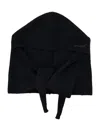 Ganni Women Black Stretch Wool Blend Hood