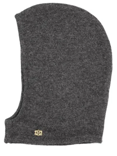 Ganni Wool Balaclava In Gray