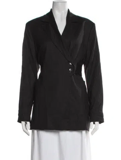 Pre-owned Ganni Wool Blazer In Black