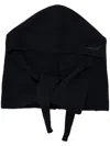 Ganni Women Black Stretch Wool Blend Hood In Black
