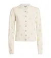 Ganni Wool-blend Floral Cardigan In White