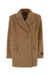 Ganni Wool Blend Jacket In Camel