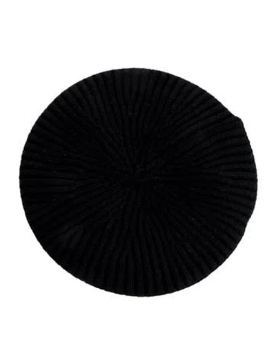 Pre-owned Ganni Wool Blend Knit Beanie In Black