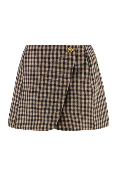 GANNI WOOL BLEND MINI SKIRT