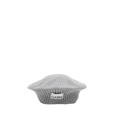 GANNI GANNI BERET WITH LOGO