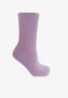 Ganni Wool-blend Ribbed Socks In Purple