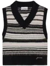 GANNI WOOL BLEND STRIPED VEST