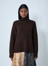 Ganni Wool-blend Sweater In Brown