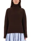 Ganni Wool Blend Sweater In Brown