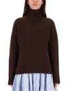 Ganni Wool Blend Sweater In Brown