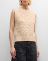 Ganni Jacquard-knit Wool And Cotton-blend Vest In Egret