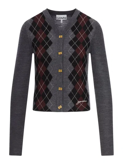 GANNI WOOL CARDIGAN