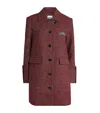 Ganni Womens Racing Red Check Midi Recycled-wool And Recycled-polyester Blend Jacket In Red