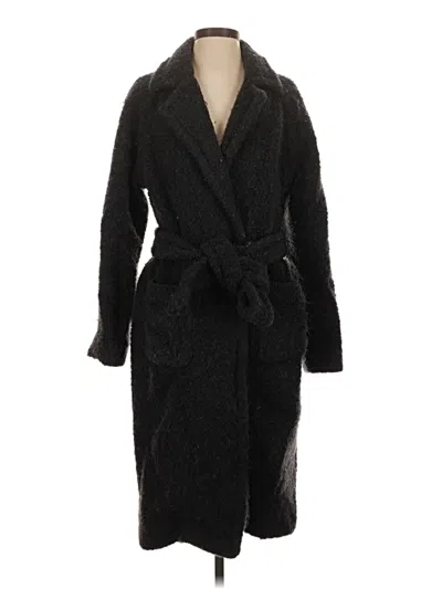 Pre-owned Ganni Wool Coat In Black
