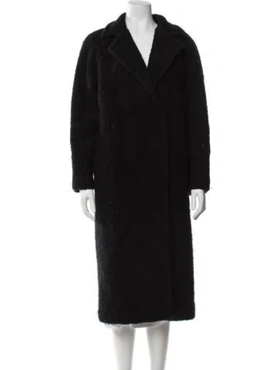 Pre-owned Ganni Wool Coat In Black