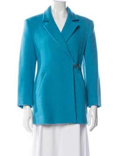 Pre-owned Ganni Wool Coat In Blue