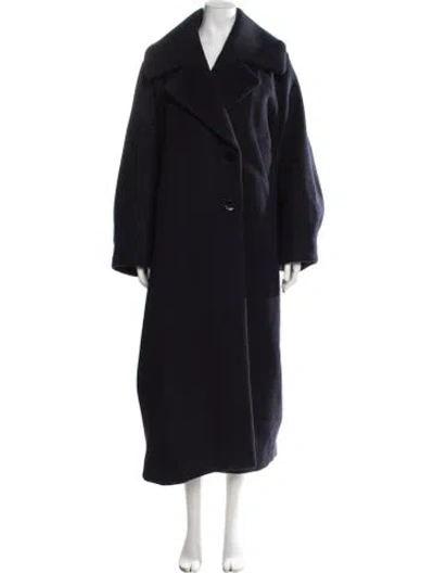 Pre-owned Ganni Wool Coat In Blue