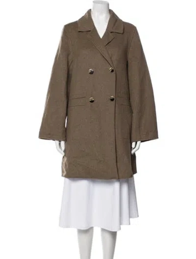 Pre-owned Ganni Wool Coat In Brown