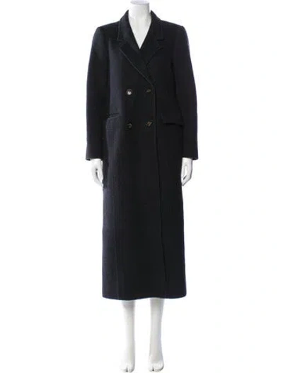 Pre-owned Ganni Wool Coat In Gray