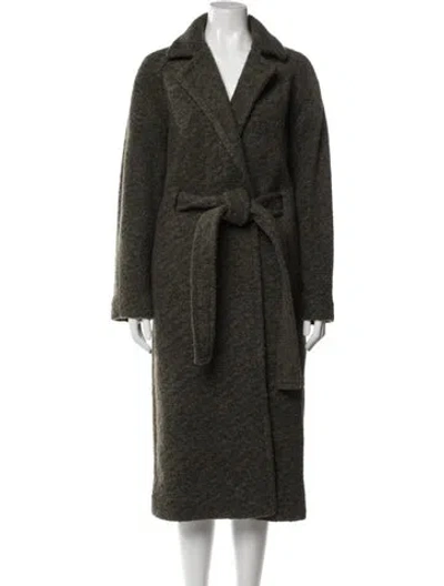 Pre-owned Ganni Wool Coat W/ Tags In Green