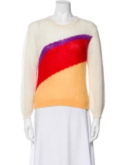Pre-owned Ganni Wool Colorblock Pattern Sweater In Yellow