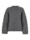 Ganni Wool And Cotton Sweater In Black