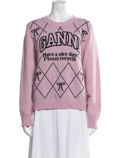 Pre-owned Ganni Wool Crew Neck Sweater In Multi