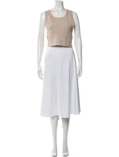 Pre-owned Ganni Wool Crew Neck Sweater In Neutral