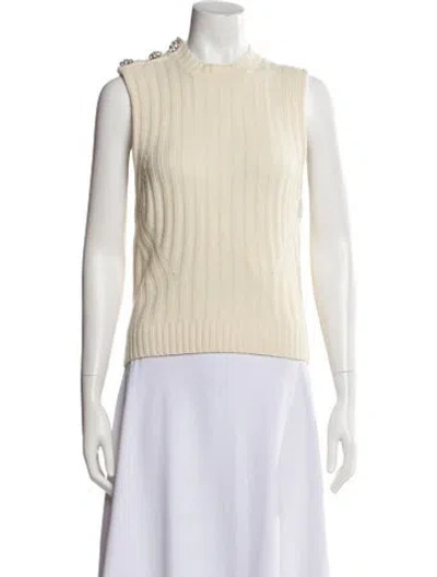 Pre-owned Ganni Wool Crew Neck Sweater In Neutral