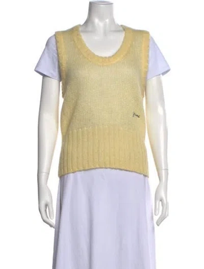 Pre-owned Ganni Wool Crew Neck Sweater In Neutral